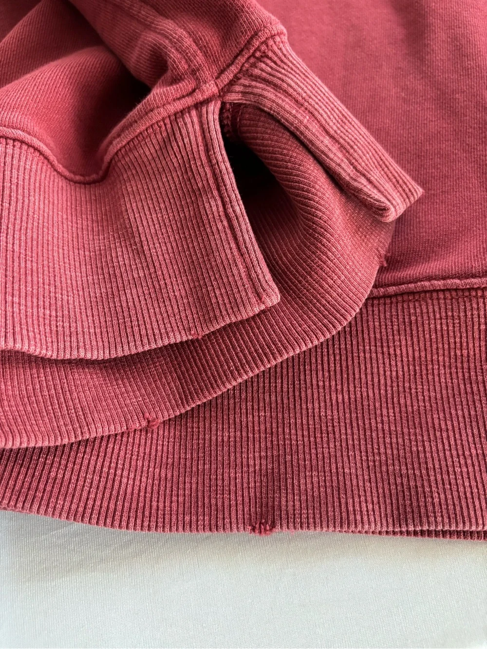 Aerie Oversized Crewneck Sweatshirt Size M Burgundy - Picture 11 of 14